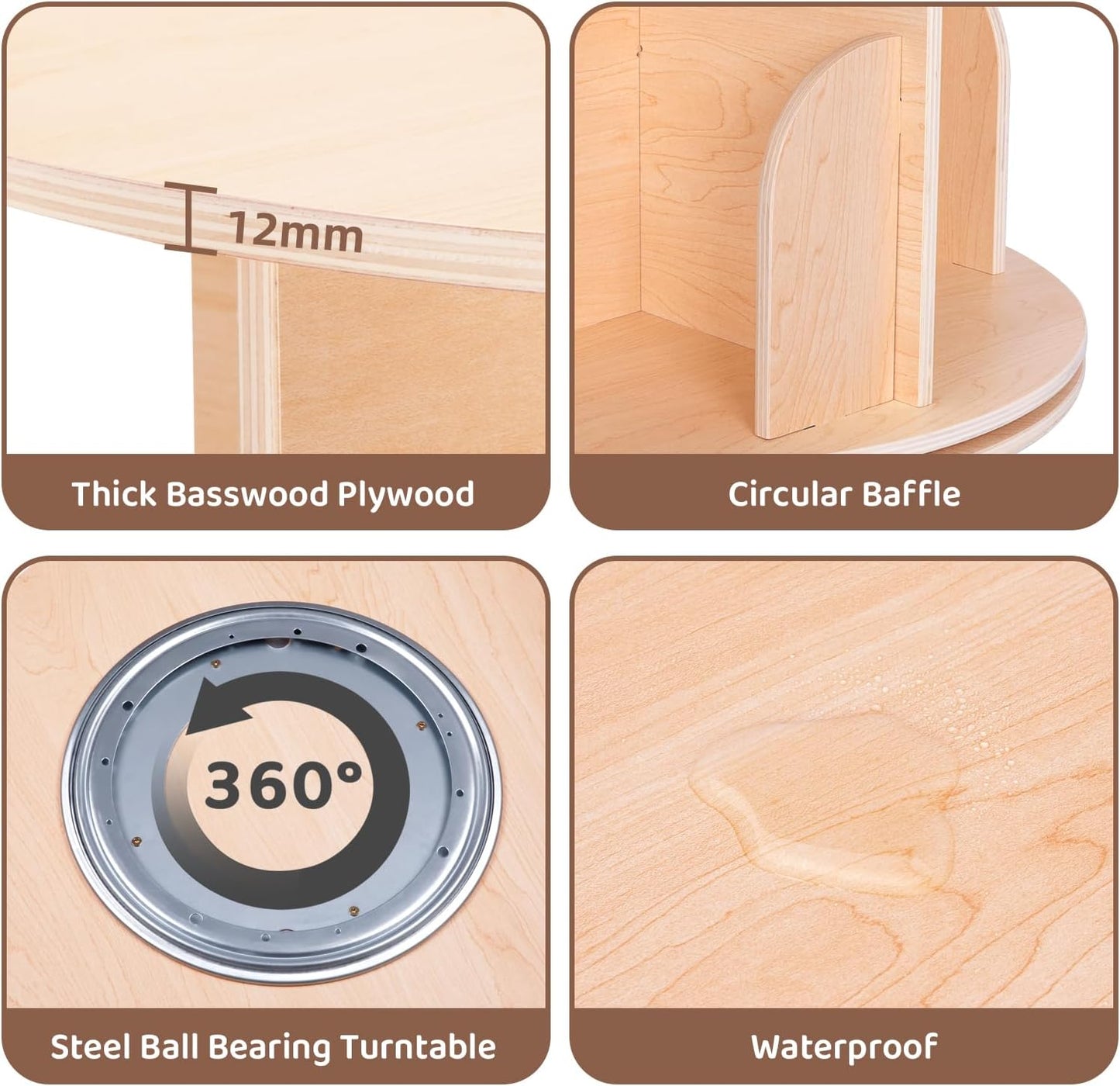 Rotating Corner Bookcase 🌀 | 4-Tier, Stable Design for Home & Kids' Room ✨