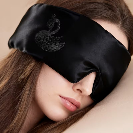 100% Mulberry Silk Ultra-Soft Luxury 22mm 6A Grade Silk Blackout Eye Mask - Full Eye and Ear Coverage